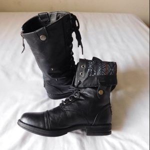 Madden Girl Black Zorrba Combat Boots